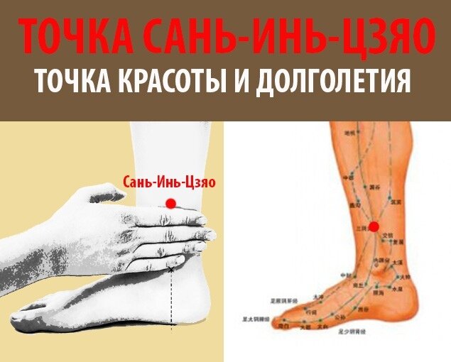 Точка красоты и долголетия Сань-Инь_Цзяо