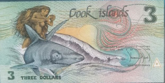 Аверс и реверс банкноты 3 доллара 1987 г.