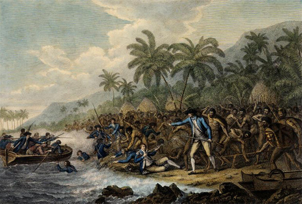 «Смерть капитана Кука» (Джон Веббер, 1784 год)