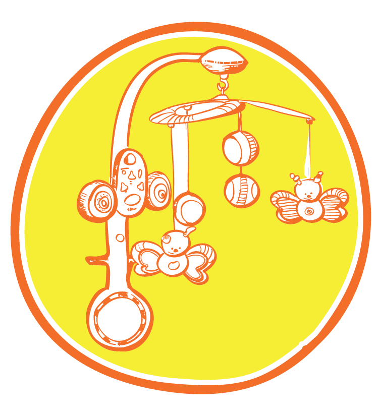 Самая первая игрушка, которая подходит даже для новорожденных малышей – мобиль. Это карусель на кроватку с подвесными фигурками и предметами. Часто мобиль оснащен звуковым сопровождением. В этом возрасте ребенок еще не может играть с игрушками, но зато с большим интересом разглядывает все, что происходит вокруг него. Мобиль научит малыша различать звуки, концентрировать взгляд на предметах. Лежа в кроватке, ребенок будет наблюдать за движущимися яркими фигурами. Так он знакомится с окружающим миром.
