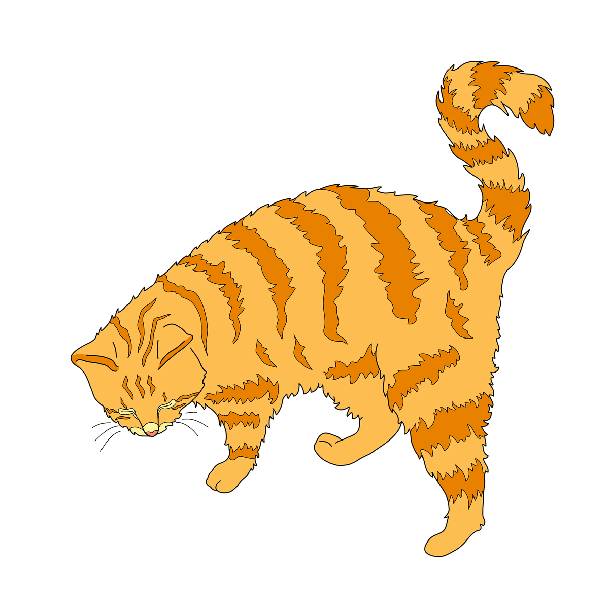 Рыжий кот рисунок мультяшный