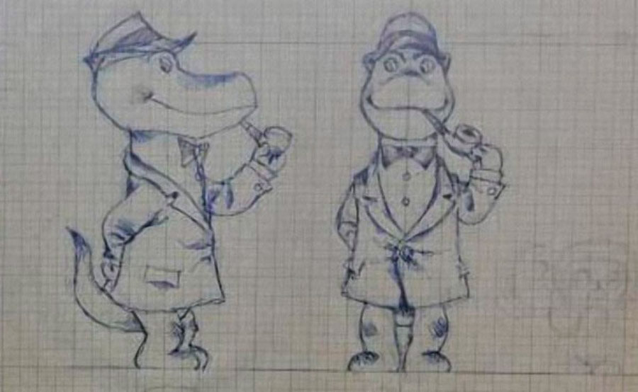 Эскиз Крокодила Гены