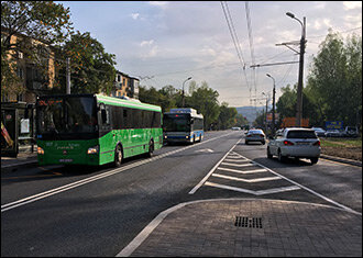 Дорога в Алма-Ате после введения BRT 
