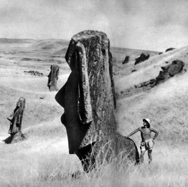 ... у каменоломен Рано Рараку. Все без исключения исследователи их видели, трогали руками и даже отмечали, что они установлены явно по какому-то заранее намеченному плану ...