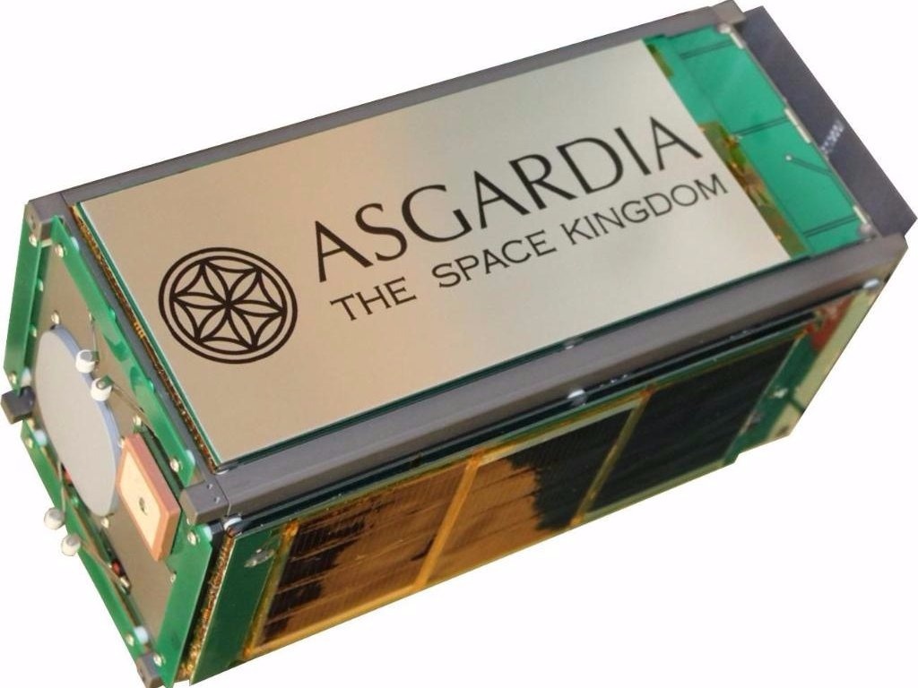 The Asgardia-1 nanosat. Asgardia; Lena De Winne/Twitter