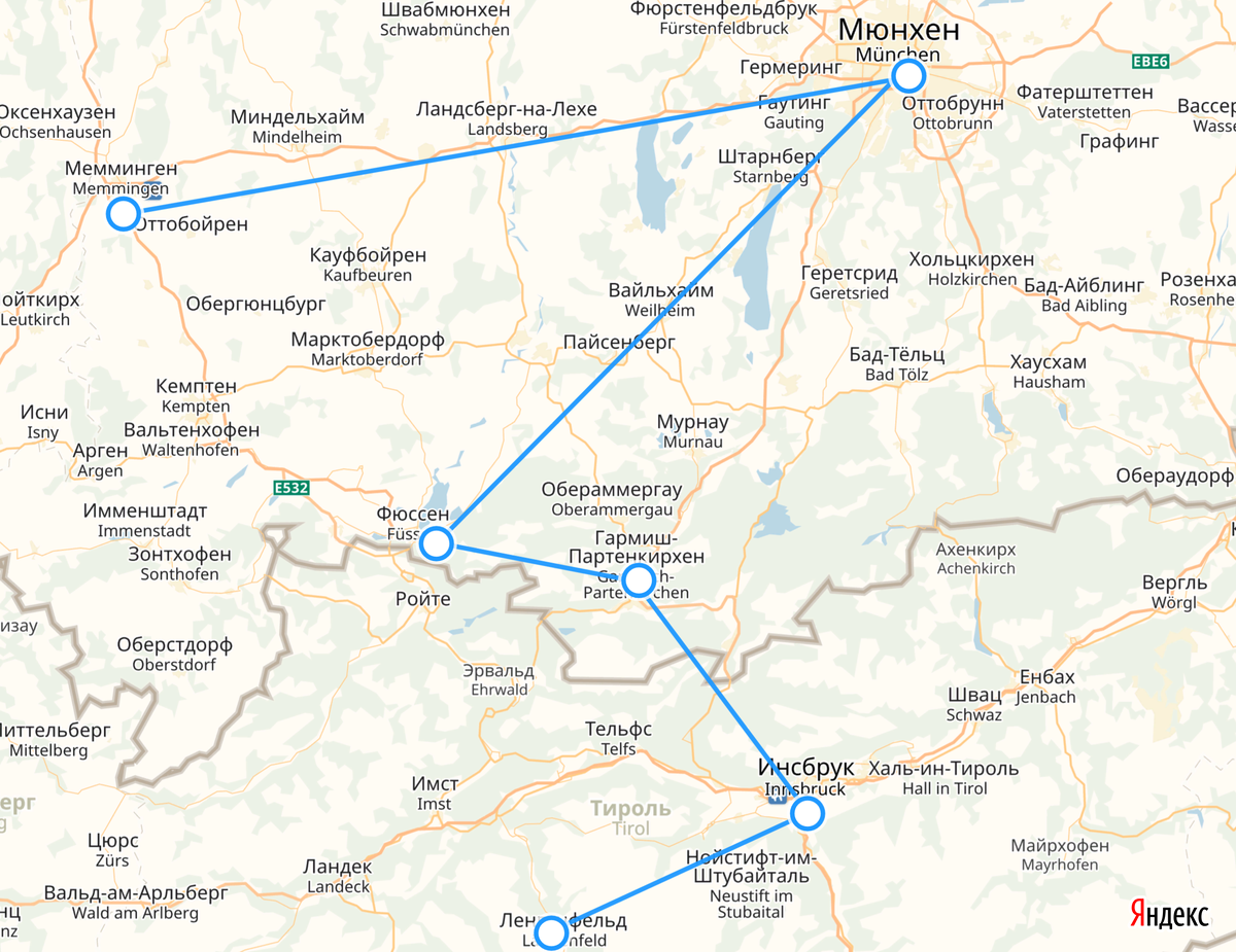 Маршрут нашего путешествия 