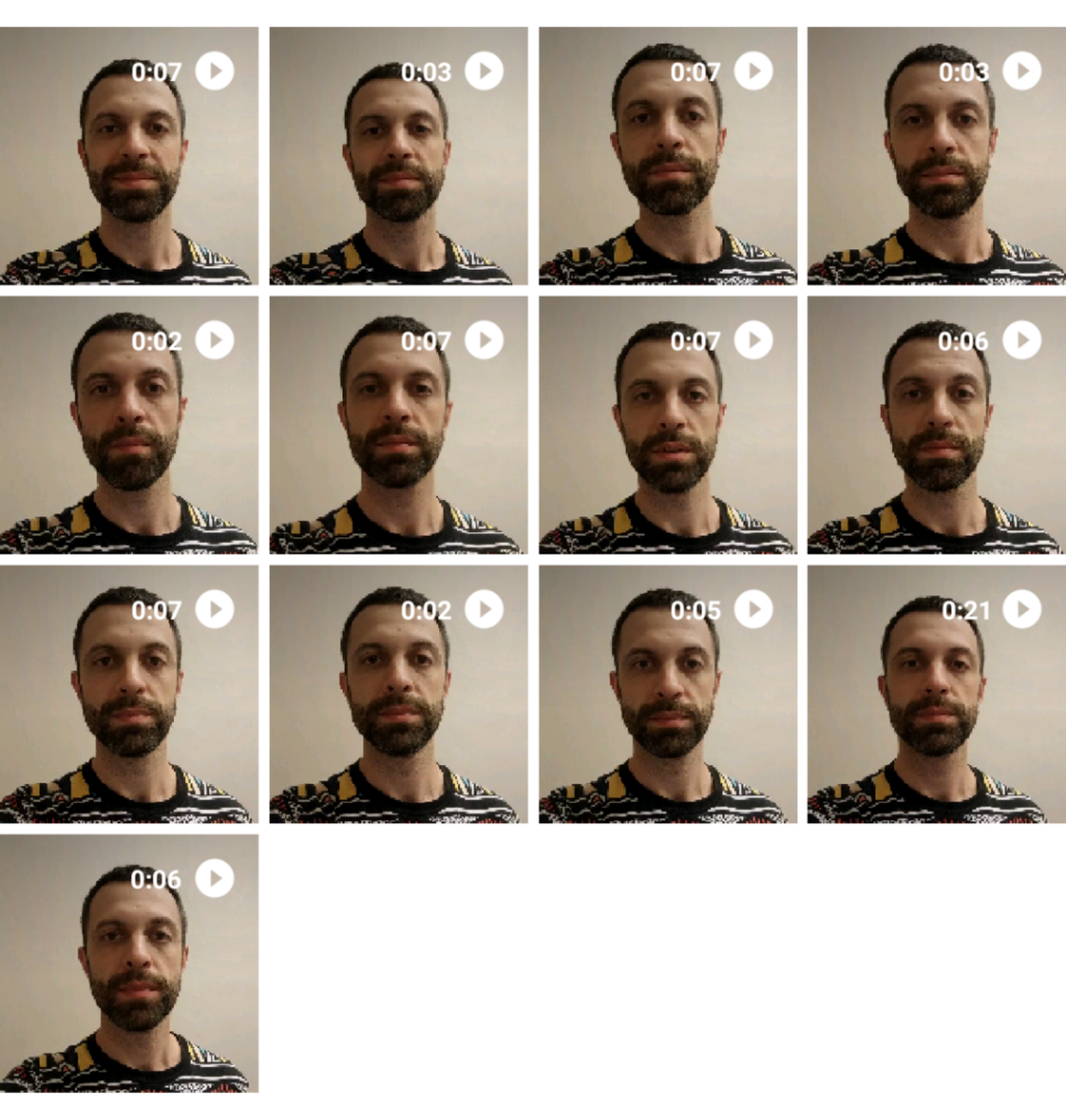 Это дубли самопроб, бывает и больше — надо ж отточить реплики. :)