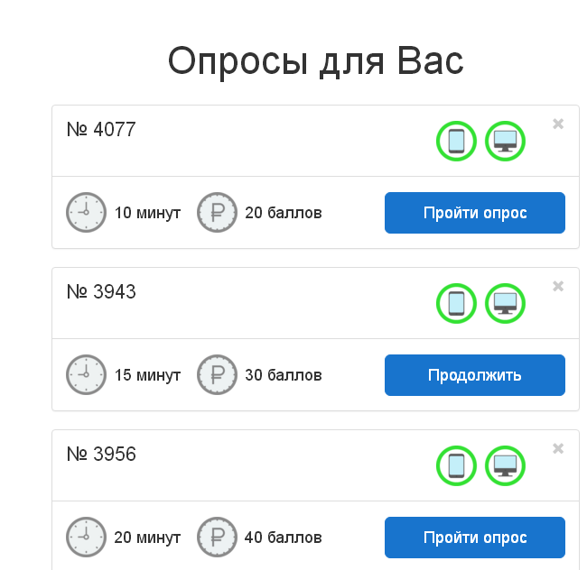 доступные мне опросы на сайте Expertnoemnenie 