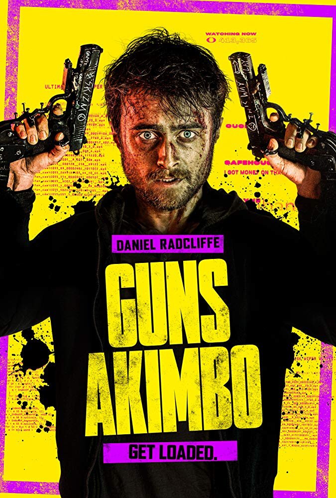 Дэниэл Рэдклифф на постере фильма «Пушки Акимбо» (Guns Akimbo)