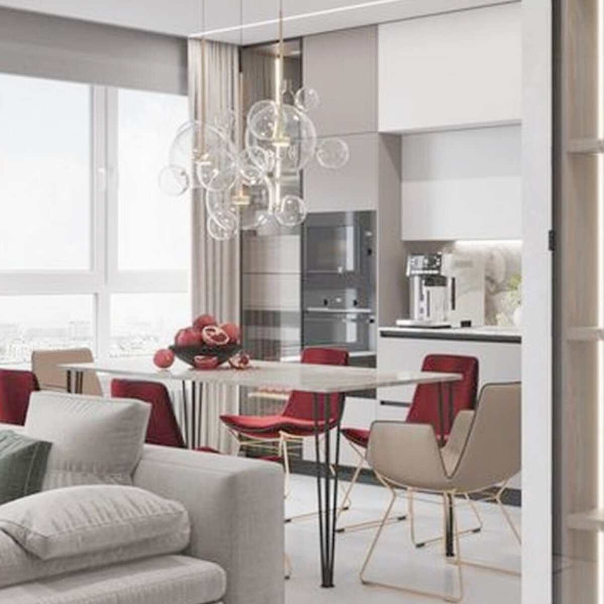 Дизайн кухни-гостиной. Фото 1.