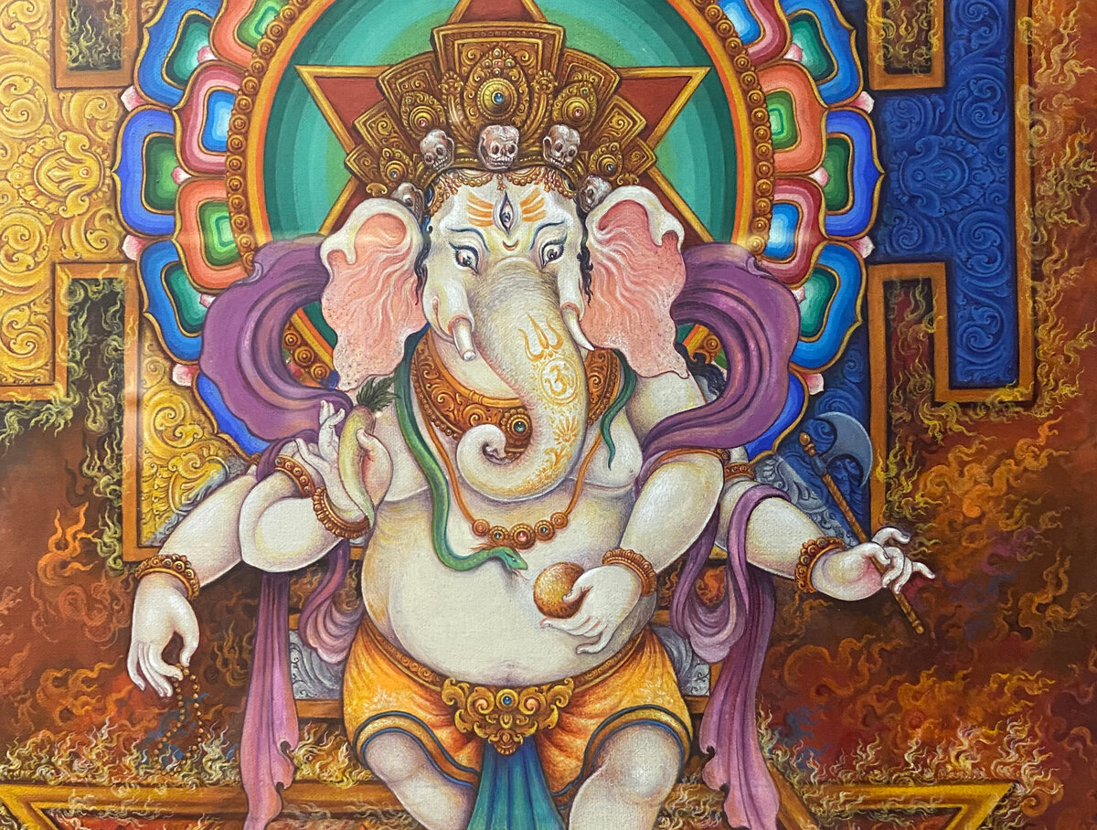 Фрагмент современной паубхи* "Белый Экаданта", Радж Пракаш Туландхар