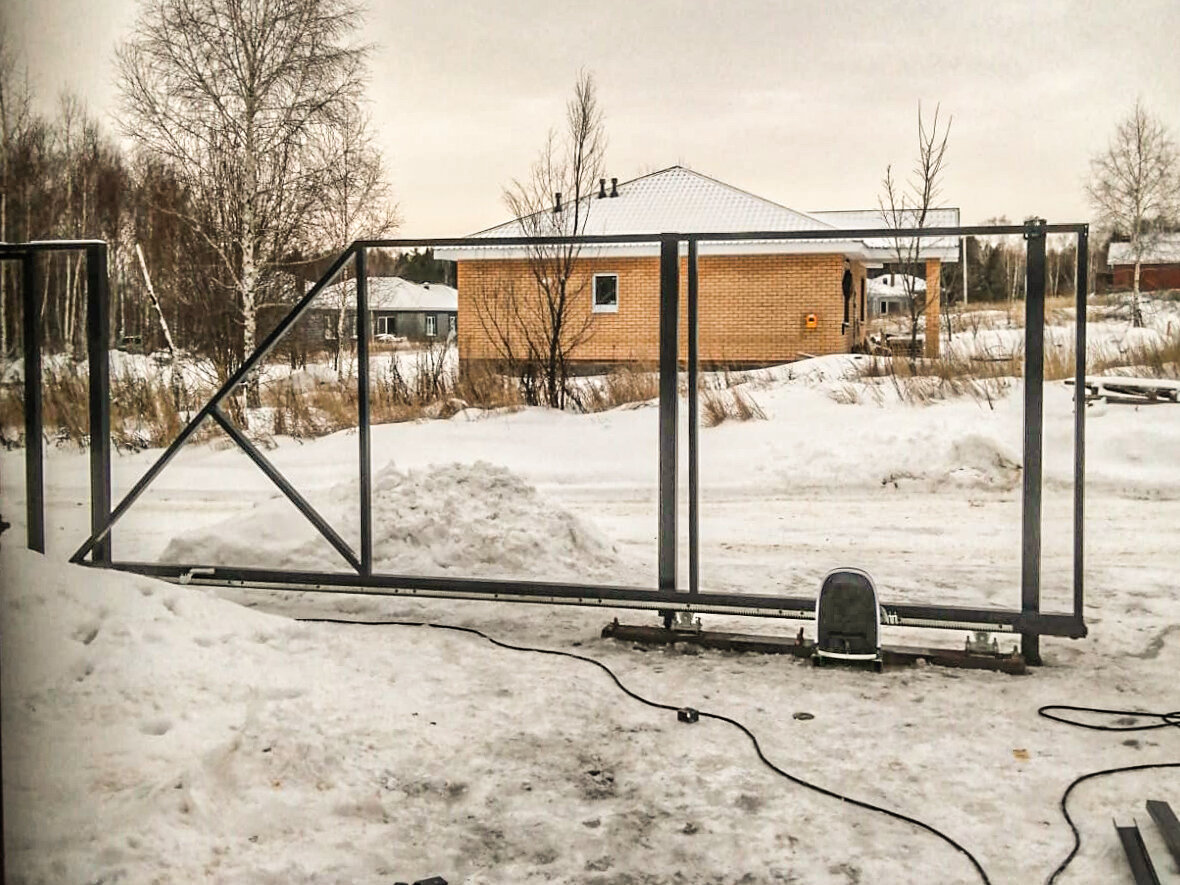 Каркас откатных ворот под заполнение жалюзи S-профиль