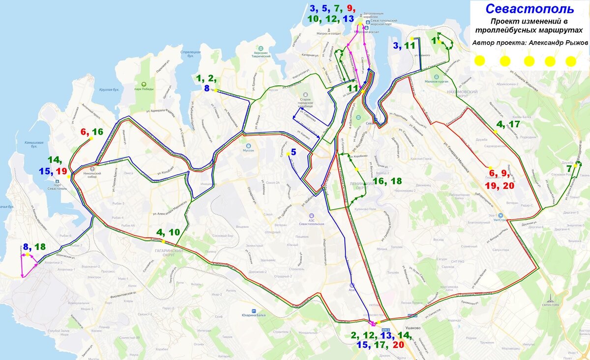 Карта транспорта севастополя