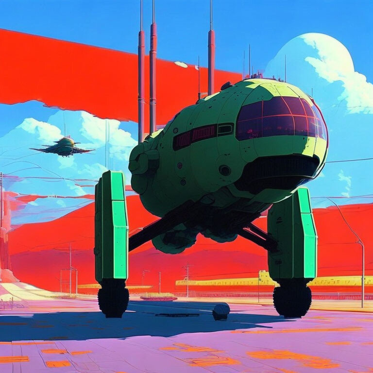 Futuristic Soviet Union by Makoto Shinkai and Ghibli Studio, no people, dramatic lighting, incredible quality