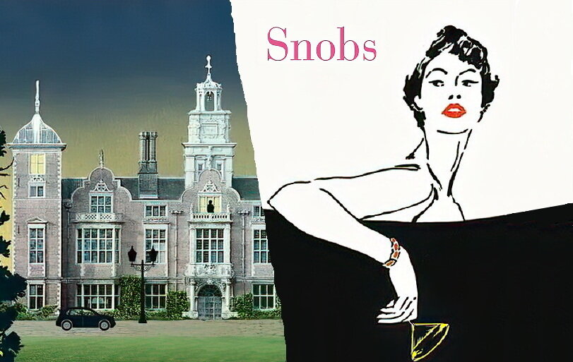 Коллаж из фрагментов обложек книги "Снобы" Джулиана Феллоуза