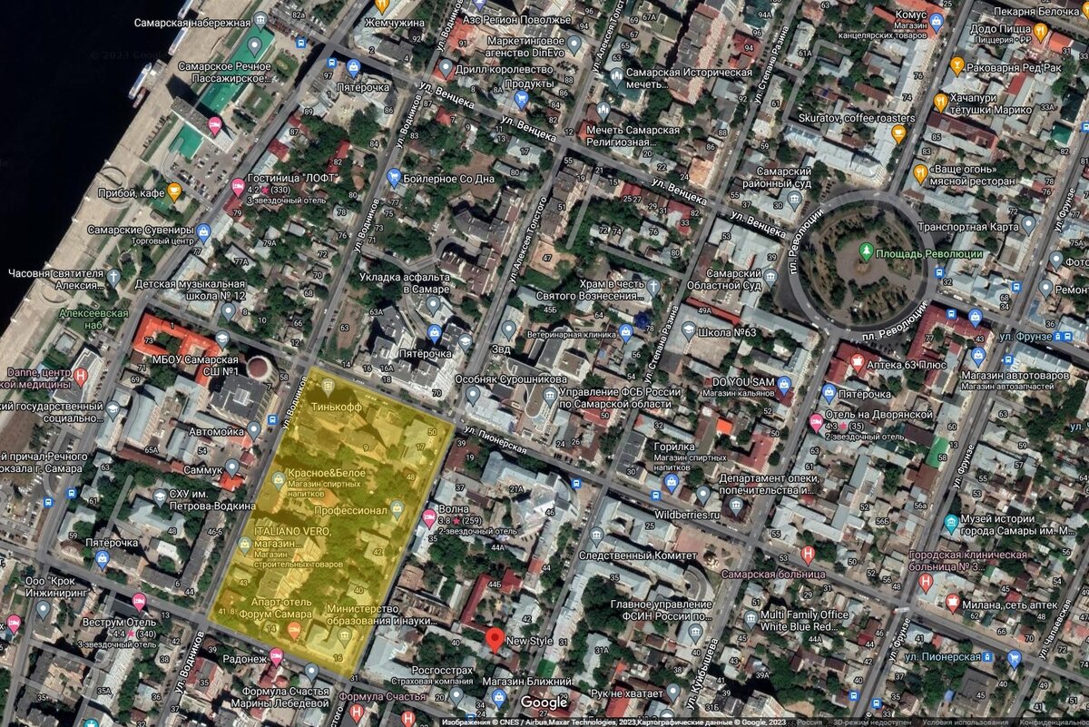 Квартал №18 на карте современной Самары