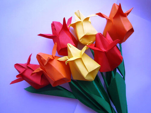 Букет цветов из бумаги