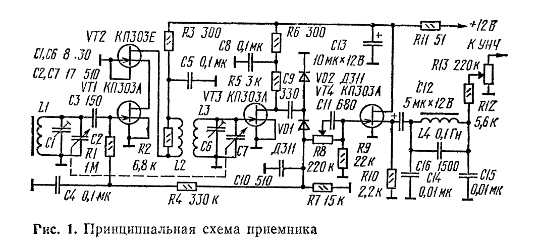 Схема кв приемника прямого усиления