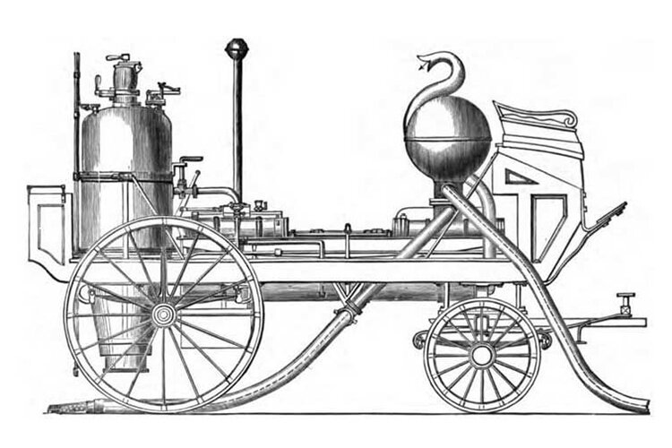 первая пожарная машина "Новинка"