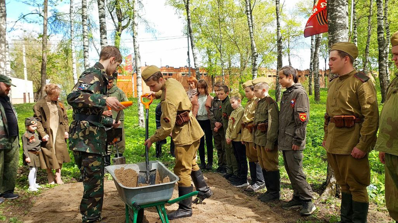    Закладка капсулы на месте будущего арт-пространства парка военной истории в Клину © Пресс-служба администрации г.о. Клин