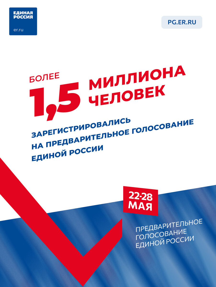 На предварительное голосование Единой России зарегистрировались более 1 ...