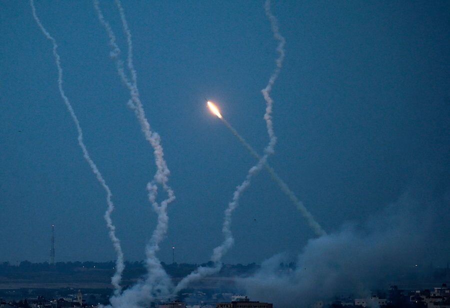    Запуск ракет с территории сектора Газа по Израилю © EPA/MOHAMMED SABER/ТАСС