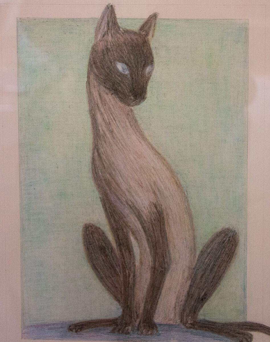 «Иностранка», бумага/восковые мелки, 31х21, 1999 г.