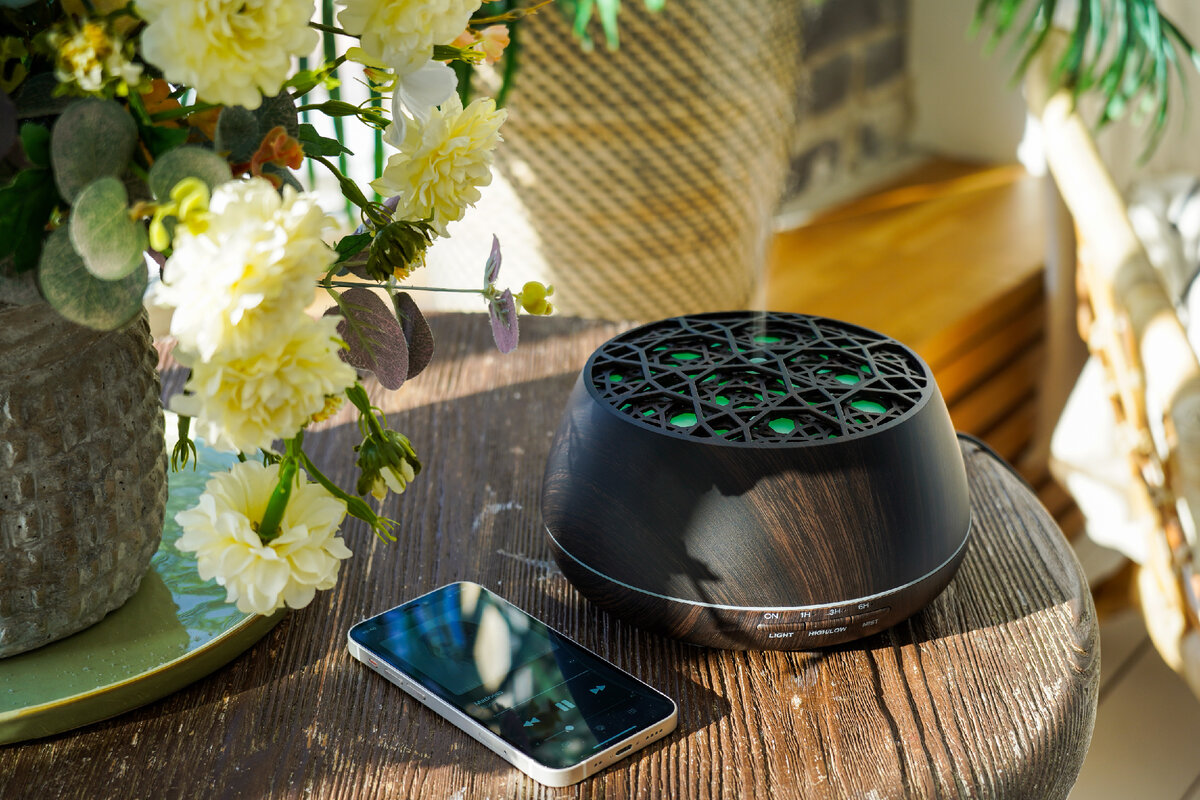  
Ультразвуковой аромадиффузор - Bluetooth колонка Plato Wenge