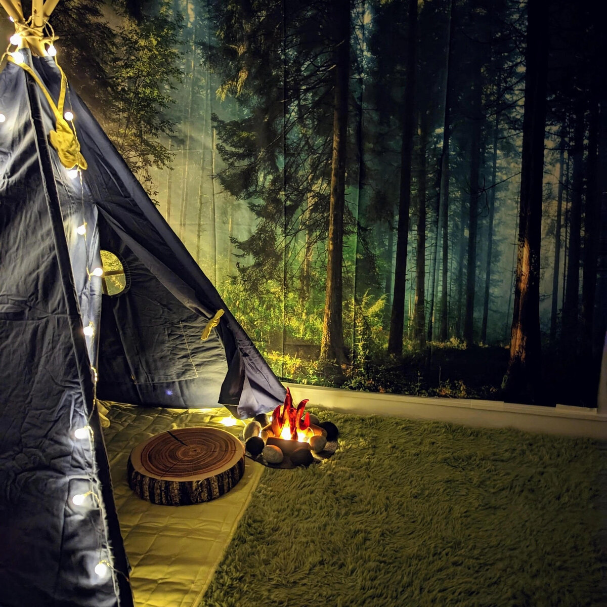 Атмосфера уединения в игровом лесу