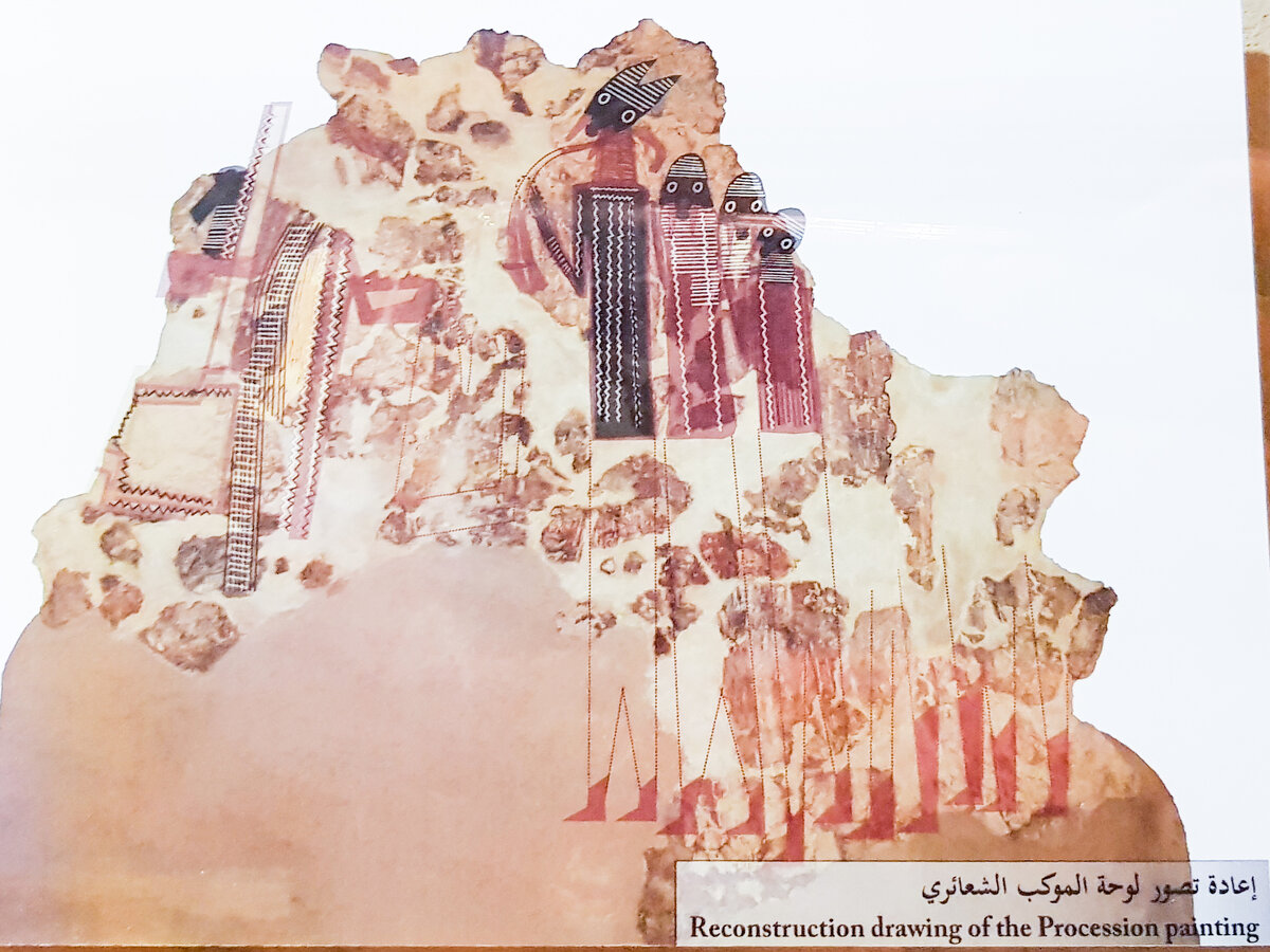 Репродукция фрески с процессией - Pontificio Istituto Biblico, Иерусалим. Фото - The Jordan Museum, Амман, Иордания.