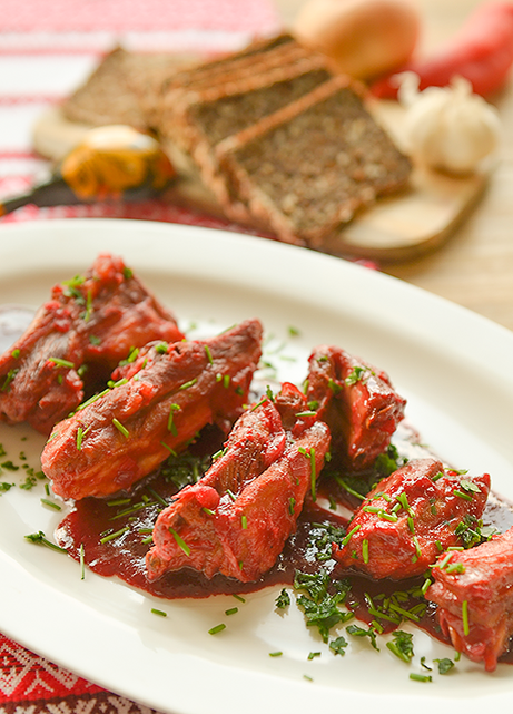 
Горячее блюдо из свинины и свеклы - шпундра.