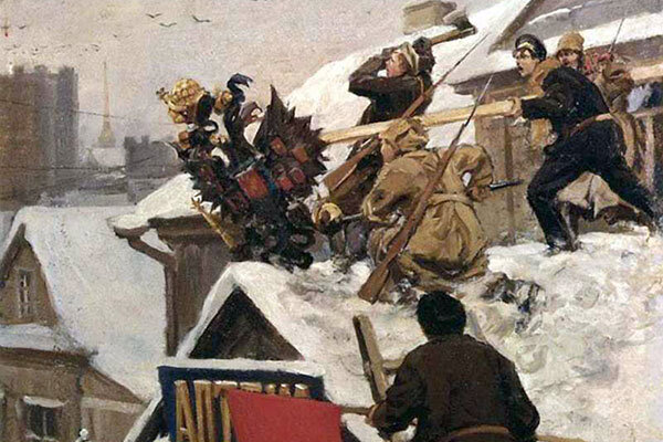  Фрагмент иллюстрации «Долой орла!». Обложка 14-го выпуска сборника «Великая война в образах и картинах»