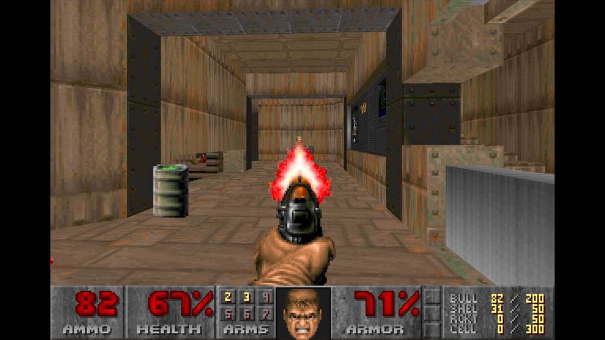 25 лет назад многие и мечтать не могли о такой графике и виде из глаз. И вот выходит шутер, который в итоге стал популярнее чем операционная система, игроков захватывала динамика происходящего, изобилие монстров демонического плана и конечно же огромный арсенал оружия!