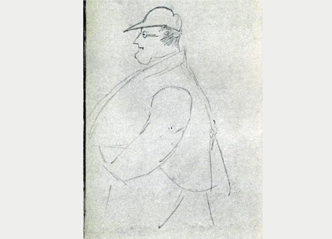 Профиль Павла Шиллинга, нарисованный А.С.Пушкиным в альбоме Е.Н.Ушаковой в ноябре 1829 года