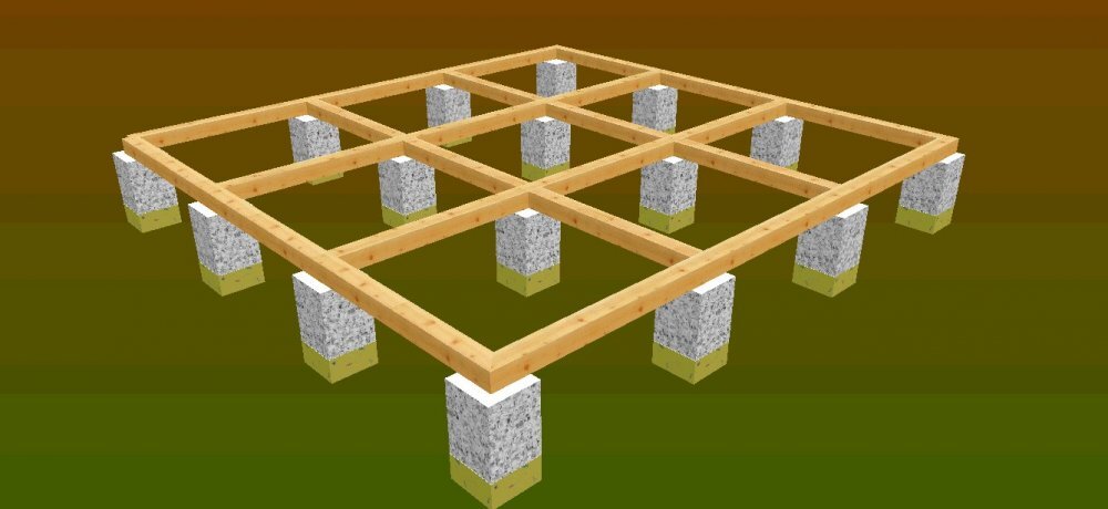 Схема столбчатого фундамента