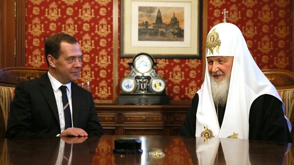Дмитрий Медведев и патриарх Кирилл.