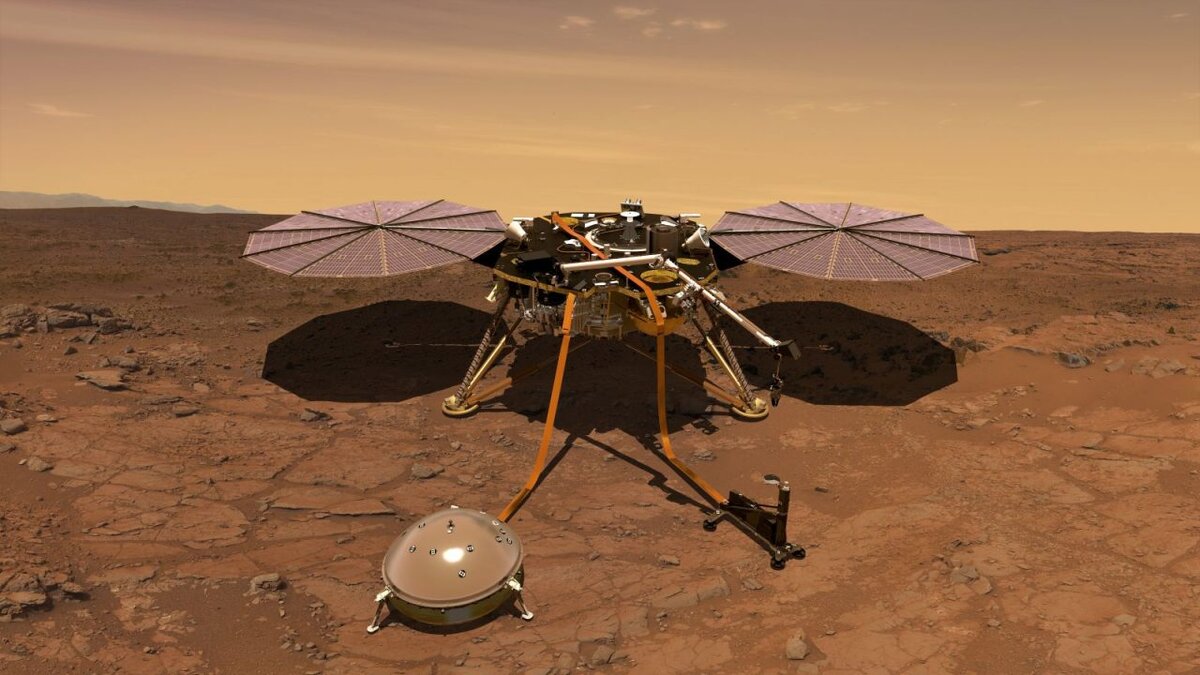 InSight с SEIS и HP3 (рендер)