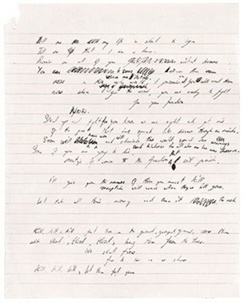      Оригинальные каракули Питера к песне «The Knife» 