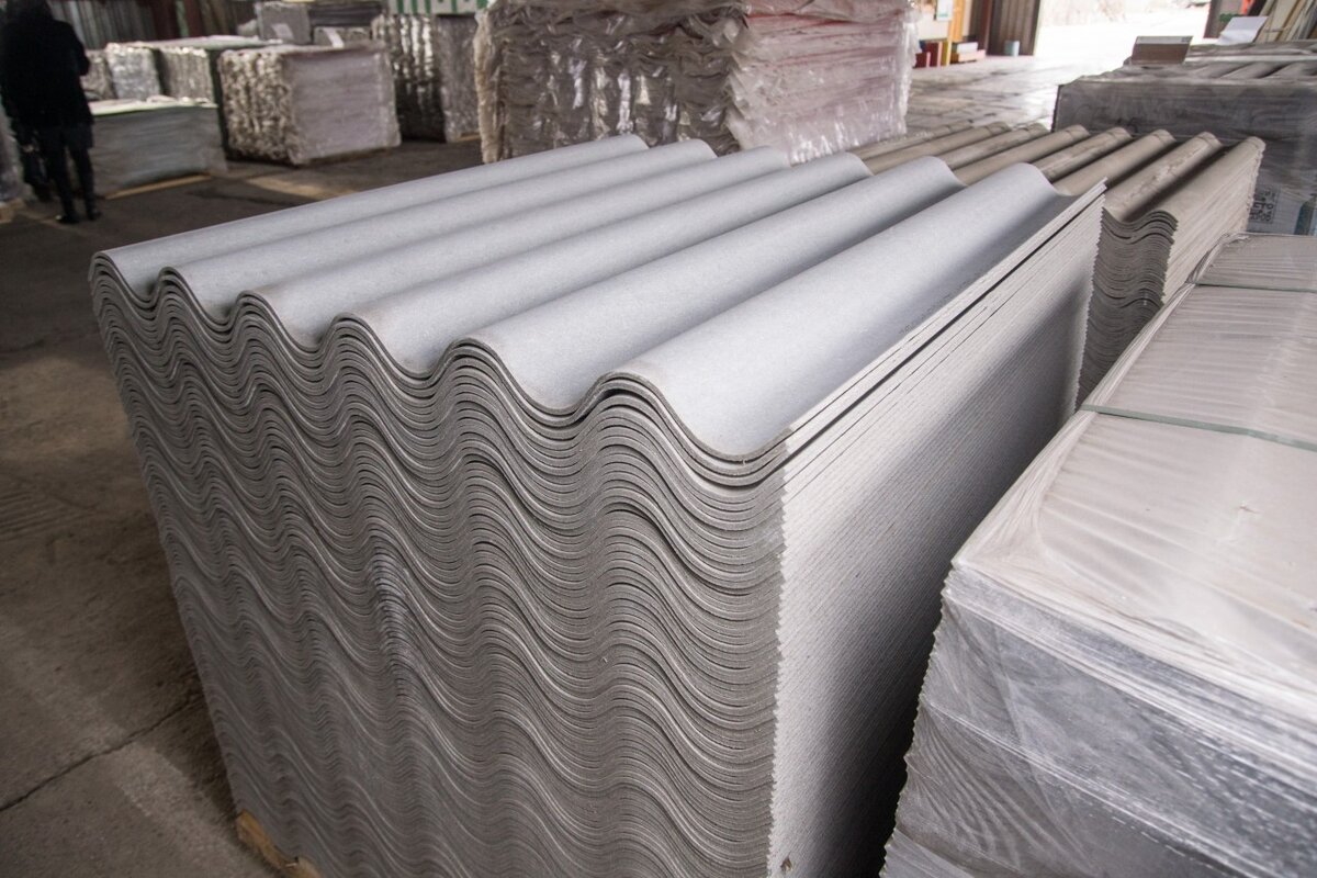 Шифер, в составе хризотил-асбест