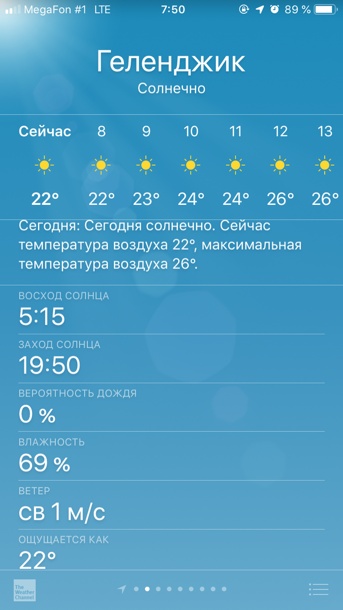 Погода утром в Геленджике. 3 августа 2019 года
