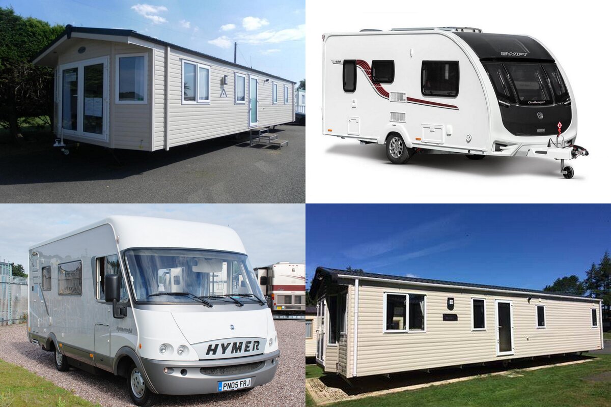 Единство и многообразие караванов. Прицеп, мотодом и два статичных каравана