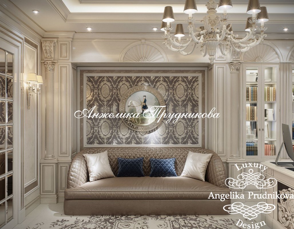 На фото: Особенности декора классического кабинета в ЖК «Розмарин»