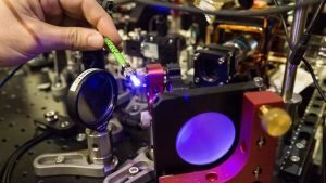 Harvard Quantum Institute is among the leaders in quantum computing research. Here, Professor of Physics Mikhail Lukin and a team of researchers demonstrate a 51-qubit special purpose quantum simulator, a type of quantum computer. Credit: Jon Chase/Harvard Staff Photographer