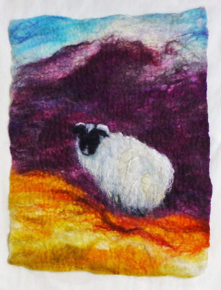 Набор для валяния (живопись цветной шерстью) 'Лесная поляна' 21x29,7см (А4)