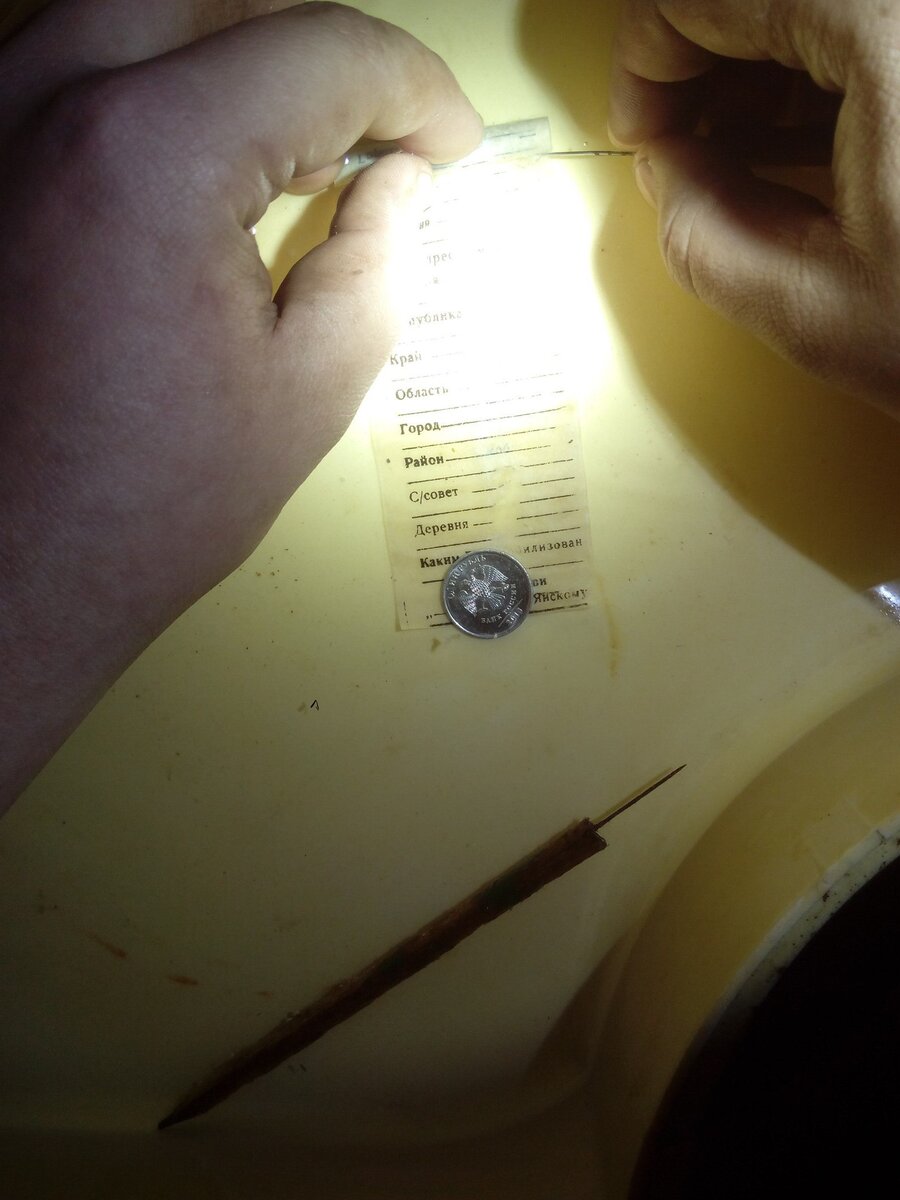 Разворот бланка из найденной капсулы. Фото автора