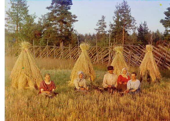 Фото С. М. Прокудин-Горский. На жнитве. 1909 год