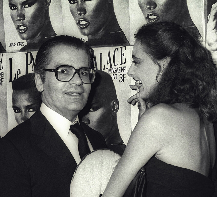    Карл Лагерфельд и Инес де ля Фрессанж, 1980 год   
Guy Marineau/Starface/STARFACE PHOTO /East News