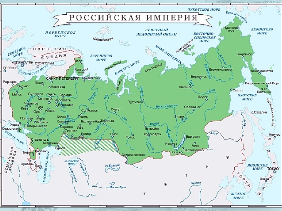 Карта россии 1890 года