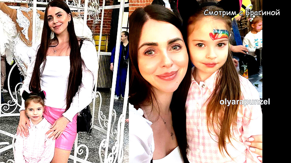 Оля Рапунцель (Дмитренко) с дочками Василисой и Софией, инстаграм