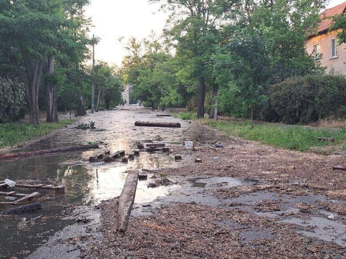    Затопленные улицы в Новокаховском городском округе© Фото : Администрация Новокаховского городского округа